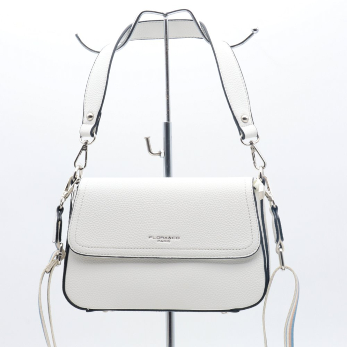 Sac porté épaule Flora&Co simili-cuir rigide grainé 0924012 blanc Sac porté épaule Flora&Co simili-cuir rigide grainé 0924012 blanc