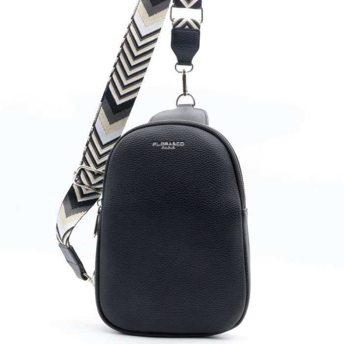 Sacoche de poitrine simili-cuir grainé Flora&Co femme 0924019 noir Sacoche de poitrine simili-cuir grainé Flora&Co femme 0924019 noir