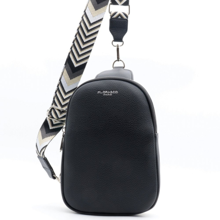 Sacoche de poitrine simili-cuir grainé Flora&Co femme 0924019 noir