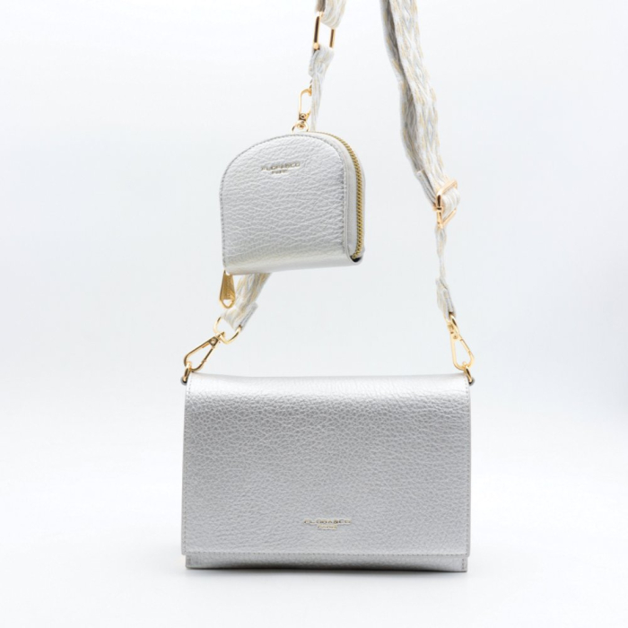 Sac porte épaule simili-cuir grainé Flora&Co femme 0924021 argenté Sac porte épaule simili-cuir grainé Flora&Co femme 0924021 argenté
