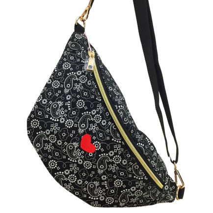 Sac Banane Imprimé Bandana Cachemire Synthétique 0925011 noir