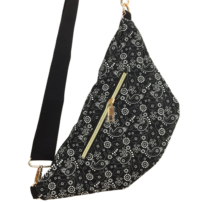 Sac Banane Imprimé Bandana Cachemire Synthétique 0925011 noir