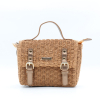 Mini-gibecière Flora&Co paille papier simili-cuir 0925017 marron