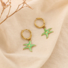 Boucles d’oreilles créoles acier émail étoile de mer 0325028 vert