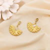 2 Charms Eventail Acier Inoxydable Cabochon Verre 0625004 doré