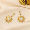 2 Charms Soleil Acier Inoxydable Cabochon Verre 0625005 blanc