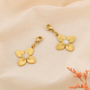 2 Charms Fleur Acier Inoxydable Cabochon Verre 0625007 doré