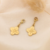 2 Charms Fleur Gravée Acier Inoxydable Dorée 0625011 doré
