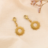 2 Charms Soleil Acier Doré Cabochon Verre 0625020 blanc