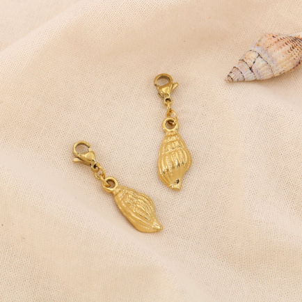 2 Charms Coquillage Acier Inoxydable Doré 0625033 doré
