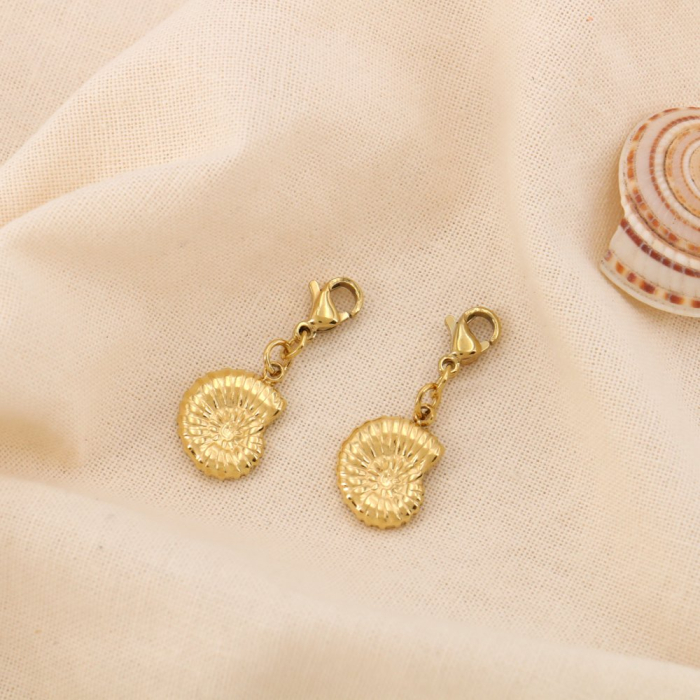2 Charms Coquillage Spirale Acier Inoxydable 0625034 doré 2 Charms Coquillage Spirale Acier Inoxydable 0625034 doré