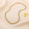 Collier chaîne acier inox grosse maille forçat 0125106 doré