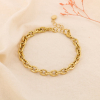 Bracelet chaîne acier inox grosse maille forçat 0225137 doré