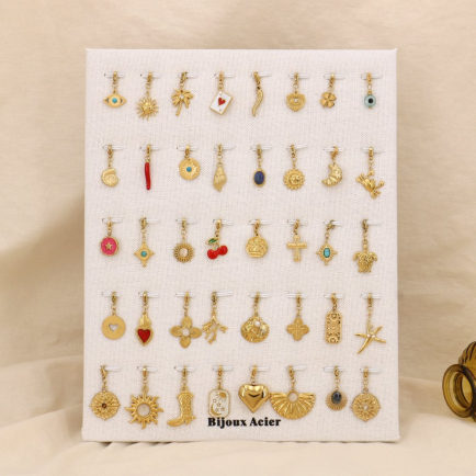 Ensemble charms breloques 40pcs acier inoxydable 0625096 multi