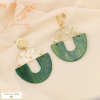 Boucles d’oreilles XXL en acier inoxydable et résine 0324531 vert
