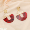 Boucles d’oreilles XXL en acier inoxydable et résine 0324531 rouge bordeaux