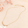 Collier en acier inoxydable billes pierre naturelle 0124049 rose