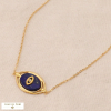 Collier œil protecteur acier inoxydable pierre naturelle 0124014 bleu foncé Collier œil protecteur acier inoxydable pierre naturelle 0124014 bleu foncé