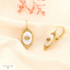 Boucles d’oreilles acier doré pierre naturelle 0324029 blanc