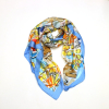 Étole Soie Viscose Imprimé feuille Multicolore 0725019 bleu