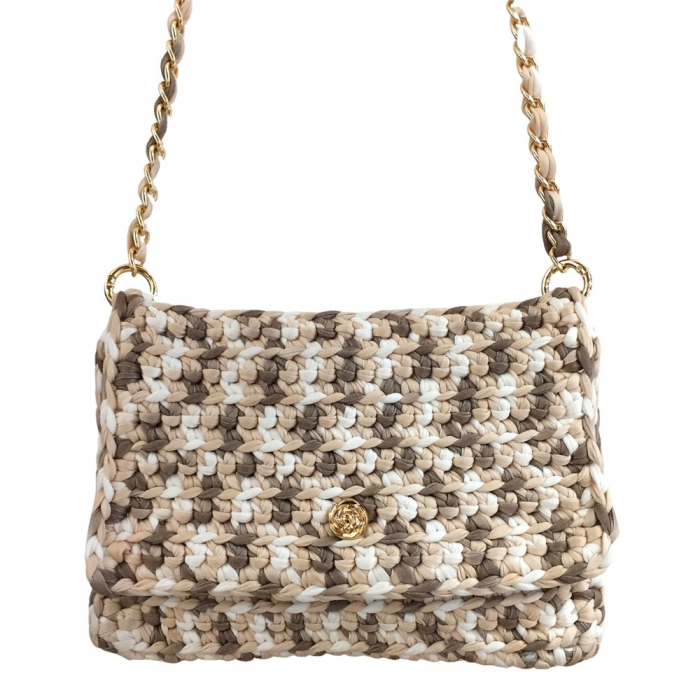 Sac à bandoulière tressé en polyester 0925022 taupe Sac à bandoulière tressé en polyester 0925022 taupe