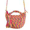 Sac à main tressé en polyester avec bandoulière chaîne 0925023 multi