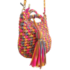 Sac à main tressé en polyester avec bandoulière chaîne 0925023 multi Sac à main tressé en polyester avec bandoulière chaîne 0925023 multi