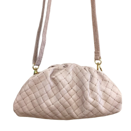 Sac porté épaule en cuir véritable 0925024 rose nude