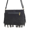 Sac porté épaule en cuir véritable avec franges 0925025 noir Sac porté épaule en cuir véritable avec franges 0925025 noir