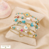 Ensemble 6 bracelets acier inoxydable, nacre, pierre et perle d’eau douce 0225181 bleu turquoise