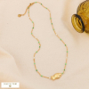 Collier Talisman Poisson en Acier Inoxydable et Émail 0124018 vert