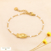 Bracelet Talisman Poisson en Acier Inoxydable et Perles Émaillées 0224028 blanc