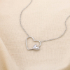 Collier en acier inoxydable avec double cœur 0125135 argenté