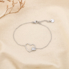 Bracelet en acier inoxydable double cœur 0225163 argenté