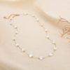 Collier en acier inoxydable et cœurs en nacre naturelle 0125159 blanc