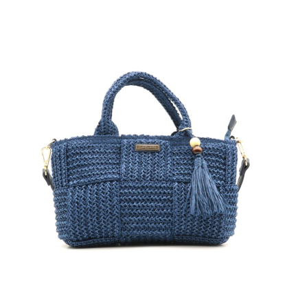 Sac à main paille papier bourse intérieure Flora&Co femme 0924029 bleu foncé