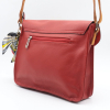 Sac à bandoulière SANS POMPON façon cartable Flora&Co simili-cuir souple femme 0922048 rouge foncé