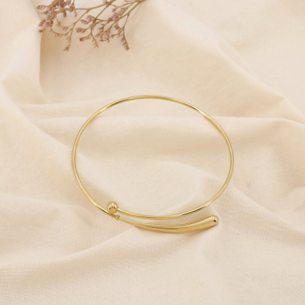 Bracelet jonc ouvrable en acier inoxydable 0225147 doré
