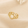 Bague ouverte à maillons en acier inoxydable 0425046 doré
