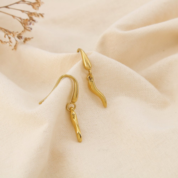 Boucles d'oreilles mini piment acier inoxydable 0325153 doré Boucles d'oreilles mini piment acier inoxydable 0325153 doré