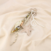 Bijou de sac porte-clés étoile cordon perle satin 0825026 naturel/beige