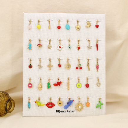 Ensemble charms breloques 40pcs acier inoxydable 0625108 multi