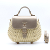 Sac porte épaule paille papier rabat similicuir Flora&Co femme 0924024 beige taupe métal