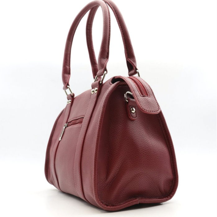 Sac bowling simili-cuir grainé Flora&Co femme 0924511 bordeaux