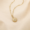 Collier acier inoxydable pendentif soleil strass 0125171 doré Collier acier inoxydable pendentif soleil strass 0125171 doré