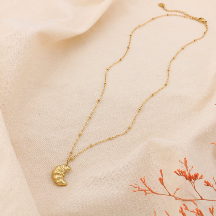 Collier pendentif croissant acier inoxydable 0124612 doré Collier pendentif croissant acier inoxydable 0124612 doré