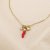 Collier piment coeur acier inoxydable émail strass 0125120 rouge Collier piment coeur acier inoxydable émail strass 0125120 rouge