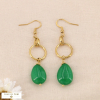 Boucles d’oreilles pendantes acier inoxydable goutte colorée 0324072 vert