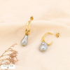 Boucles d’oreilles acier inoxydable perle baroque 0324017 gris clair