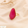 Bague oversize acier inoxydable pierre naturelle 0423511 fushia